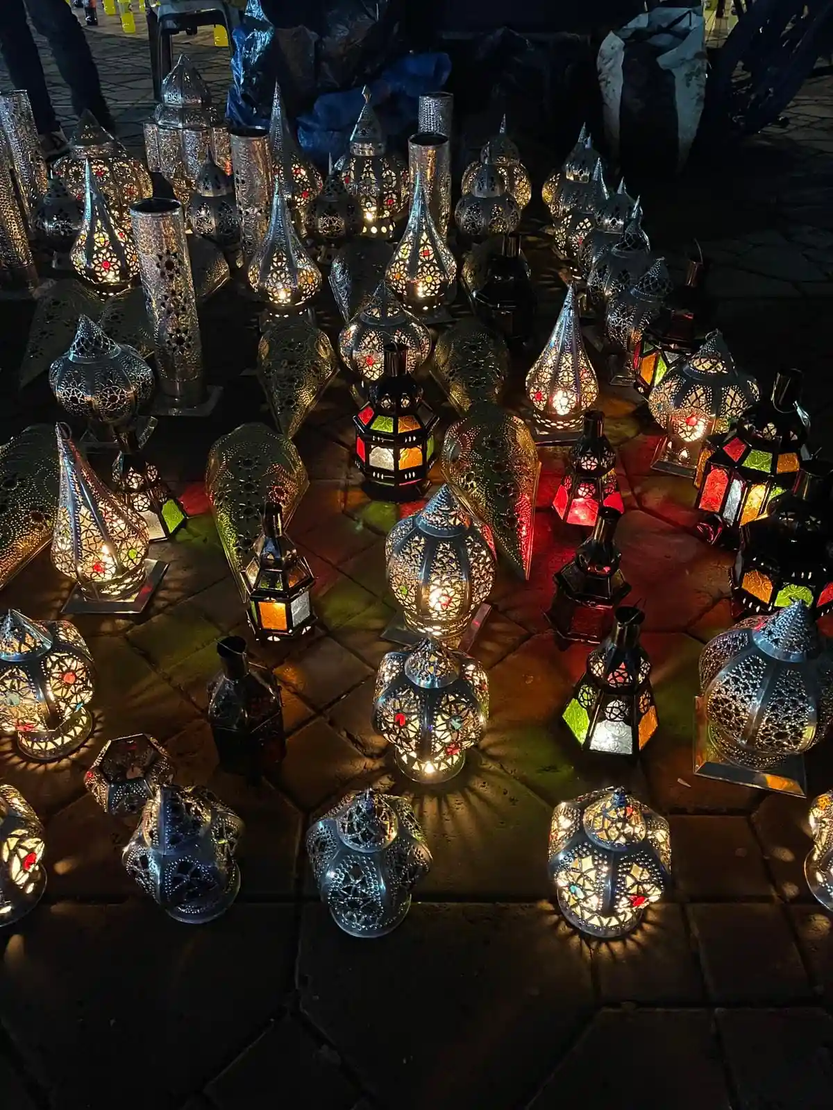 Moroccan lamps sold in marrakech markets