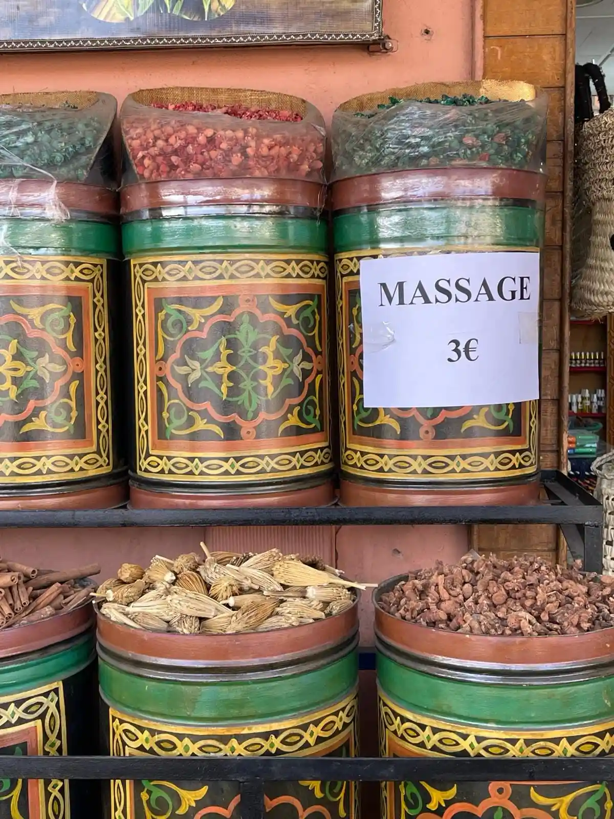 Moroccan spices sold in souks in marrakech